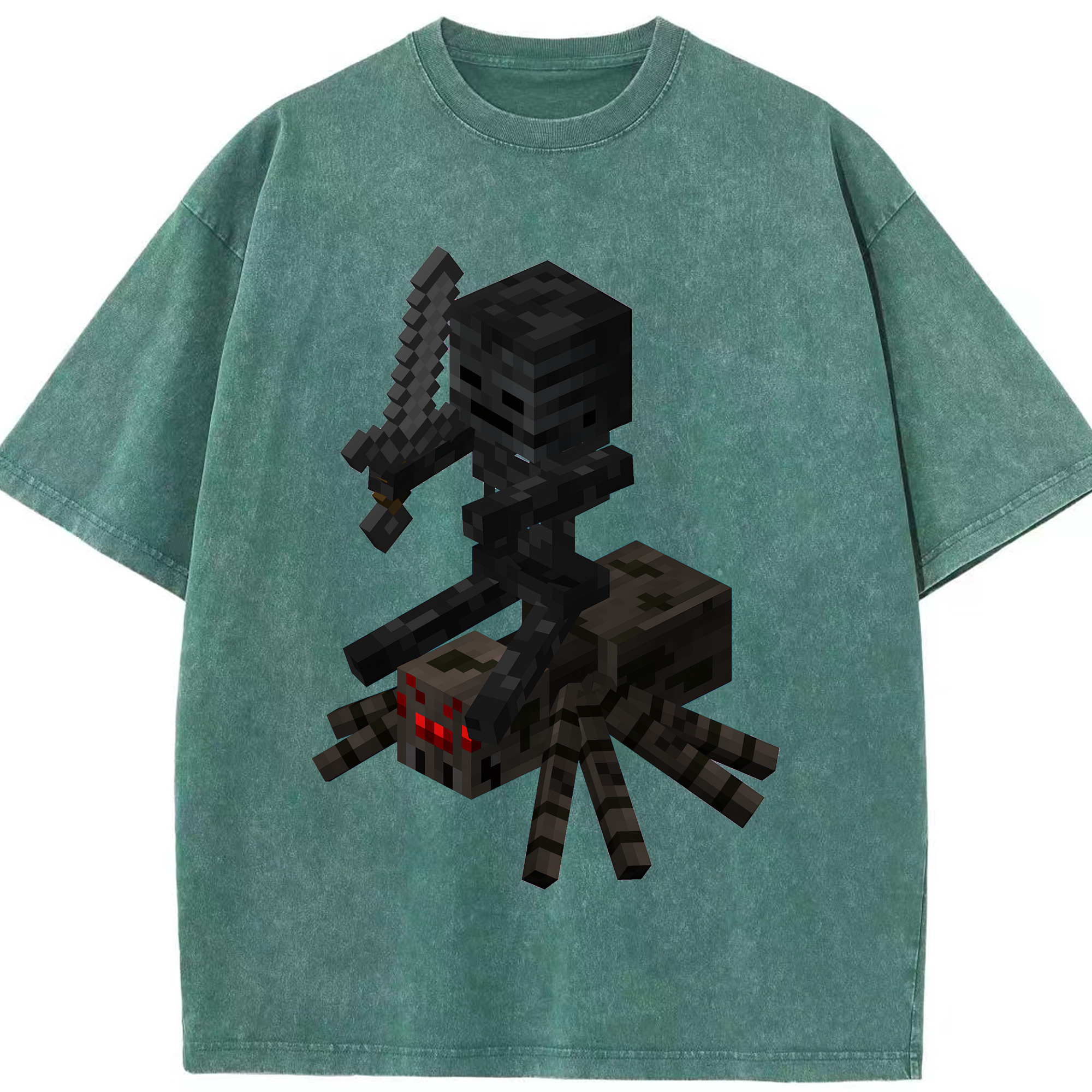 （画像用） マインクラフト ブロックの世界 Minecraft MC Block world 綿100% ヴィンテージ風 半袖Tシャツ（フロントプリント）
